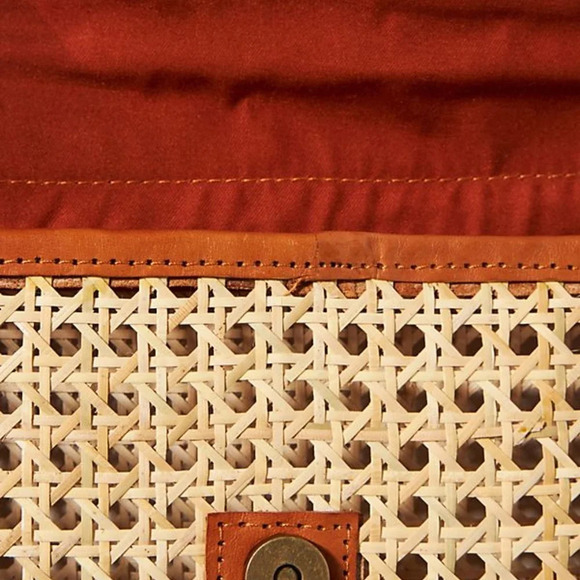 Anthropologie Leather-Trimmed Wicker Crossbody - Picture 3 of 3